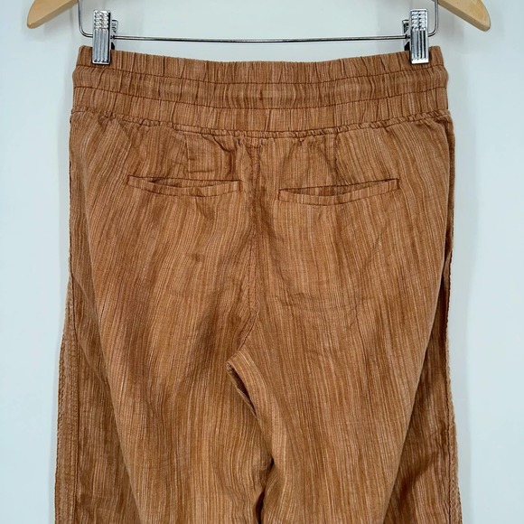 Athleta Cabo Linen Textured Wide Leg Pants Rain Dance Seina Beige - Picture 11 of 15